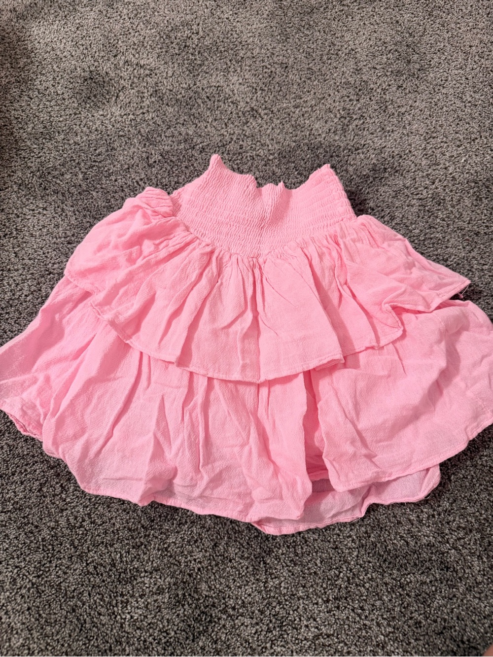 Pink Tiered Ruffle Skirt
